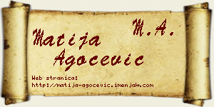 Matija Agočević vizit kartica